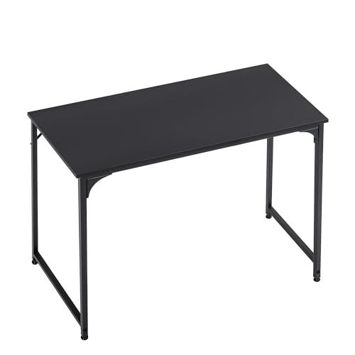 T-LOVENDO.ES Mesa Escritorio Negra 80x40cm para Ordenador, Oficina Hogar Estudio, Estructura Metálica Fuerte, Diseño Moderno Minimalista, Escritorio Trabajo Compacto, Montaje Rápido y Estable