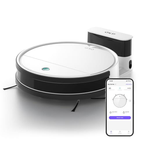 OKP K5 Robot Aspirador, Autocargable Aspirador Robot con WiFi App Alexa Control, Succión Fuerte, Sensor...