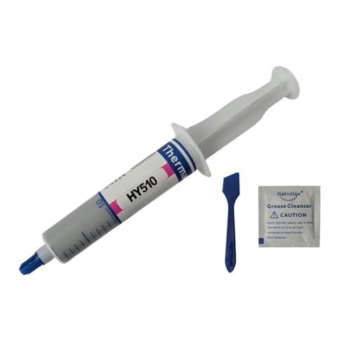 Halnziye HY510 Wärmeleitpaste – 30g Hochleistungs-Wärmeleitmittel in Spritze – Grau – inkl. Spatel & Reinigungstuch – >1.93W/mK – Für CPU/GPU Halnziye HY510 Wärmeleitpaste – 30g Hochleistungs-Wärmeleitmittel in Spritze – Grau – inkl. Spatel & Reinigungstuch – >1.93W/mK – Für CPU/GPU