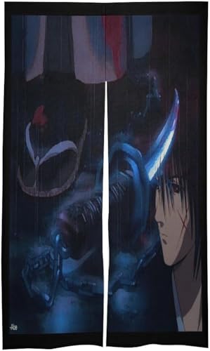 るろうに剣心 緋村剣心 のれん 間仕切り 遮光 玄関ドアカーテン おしゃれ 玄関ドアカーテン 部屋 室内 洗面台 四季 かわいい 断熱 防寒 玄関 86x143cm