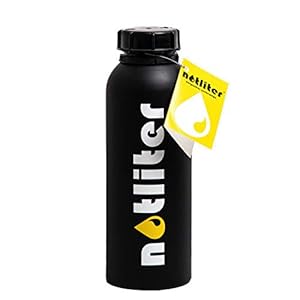 notliter Benzinkanister | Schwarz Matt Brennstoffflasche | 1,25 Liter | Benzin, Diesel, Wasser etc. | Führerschein bestanden Geschenk | Auto Motorrad Geschenk | Biker Gefahrgutflasche Benzinkanister