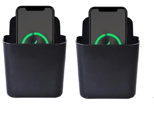 Image of Mobile Wall Stand for Charging, Wall Mount Stand for AC /TV Remote Holder, Mobile Stand (Black Pack of 2)