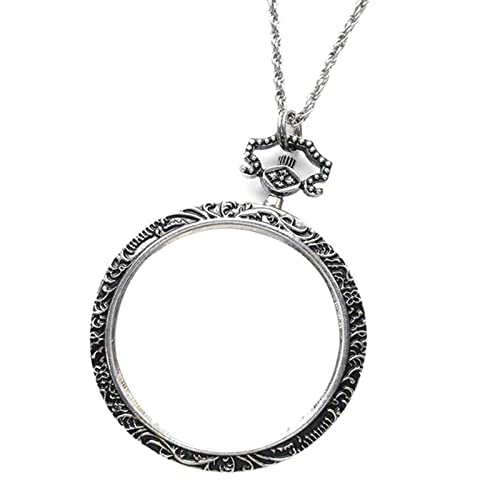 Collar con lupa de bolsillo con colgante de cristal, cadena de lectura, lupa para reparación de mapas, pasatiempos