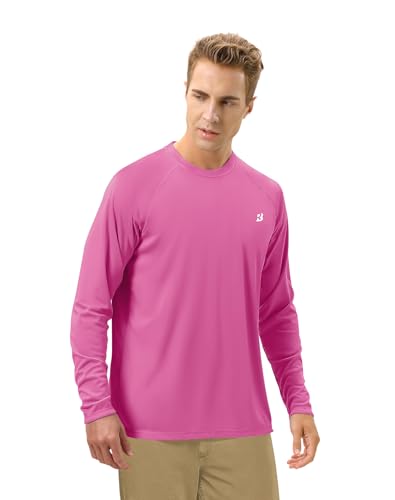 Image of Roadbox Mens UPF 50+ UV Sun Protection Shirts Outdoor Long Sleeve SPF Rash Guard for Fishing Hiking Swimming Running