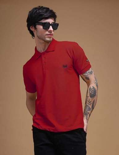 Image of Men's Polo T-Shirt Cotton Casual Comfortable Relaxed Fit Regular Collar Neck Stylish Half Sleeves Daily Office Formal Wear T-Shirt for Men