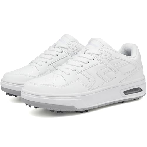 Golf Shoes Mens Womens, Spiked, Waterproof, Cushioning Golf Sport Sneakers