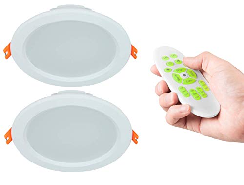 LEDUX Faretto da incasso a LED da 7 W, CCT 3000 – 6000 K, dimmerabile + temperatura di colore regolabile, caldo + neutro + bianco freddo, classe di protezione IP44, radio da 2,4 G (set da 2 con