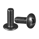 uxcell M6×16mm トラスネジ 15本 クロス 十字穴ネジ 黒 ビス 全ねじ 304ステンレス 棚 木材 家庭 修理ツール自宅用 建築