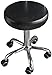 Stołek Barowy na Kółkach Stołek barowy stołek okrągły obrotowy stołek barowy 360 ° Wysoki stołek hydrauliczny bar hydrauliczny, salon, kosmetyka Pu Skórzany materiał 2 kolory (Color : Black)