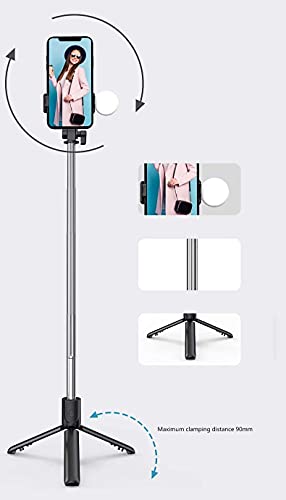 ROM Tragbares Handy-Stativ Selfie-Stick rundes Licht integrierte Fülllicht Live-Video mit Bluetooth-Handyhalter – Bild 6