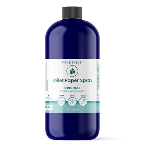 Image of PRISTINE Toilet Paper Spray - As Seen on Shark Tank, More Natural Personal Cleansing Wipes & Flushable Wet Wipes Alternative, Spray Toilet Paper to Create Flushable Wipe, Original, 32 fl oz Refill