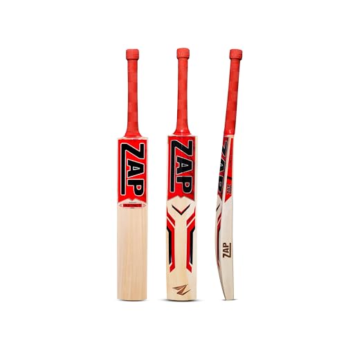 Image of ZAP Instinct Kashmir Willow Cricket Leather Bat(Size - H - 32.7Inches) | Professional Season Bat for Leather Ball | Singapore Cane Handle | Ring Grip | Shock-Absorbing Design | Free Cover