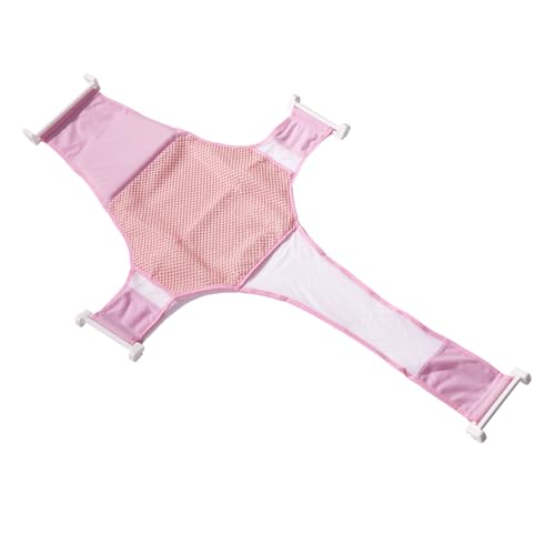 GARIOUANS 十字型ベビーバスネット ピンク 滑り止めメッシュバスタブ 新生児頭部首サポート 簡単着脱 入浴補助用品