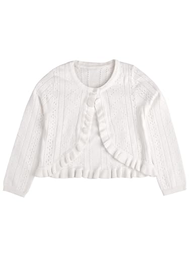 Girls' Long Sleeve Button Closure Knitted Bolero Cardigan Kids Shrug Sweaters Cropped Jacket Cover Up Tops - Main Image
