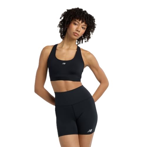 New Balance Women's NB Essential Run Bra, Black, XS (D-DD)