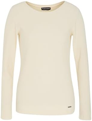 Emporio Armani Suéter de Punto Acanalado cálido para Mujer, Color Blanco, Talla 