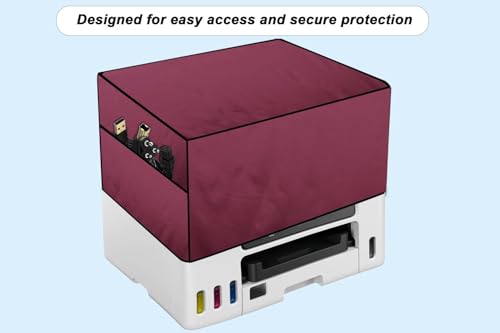 Image of The Furnishing Tree Polyester Waterproof & Dustproof Printer Cover - Compatible with Auto Duplex Laser Brother DCP-L5510DN Printers, Maroon , Dimensions in DxWxH - ( 45x48.5x42 CM)