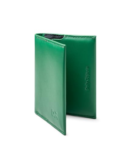 Image of DailyObjects Green Even Bi-Fold Card Wallet | Men | Premium Design | Full-Grain Leather | Gents Wallet Branded | Handcrafted | Guys| Card Holder | Dedicated Sleeve| 4 Card Slots| Dual-Tone Colourways