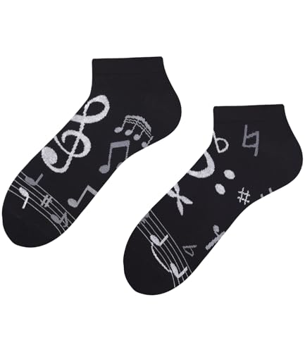TODO Lustige Sneakersocken Misiknoten Socken Herren Low Noten, Knöchelsocken Musiknoten Motiv 43-46