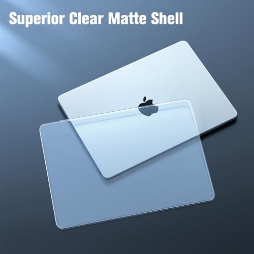 Fintie Hülle Kompatibel mit MacBook Air 13.6 Zoll M4 M3 M2 A3240 A3113 A2681 (2025-2022), [100% Entspricht der Offiziellen Farbe] Premium Ultradünne Matte Hartschale Schutzhülle, Himmelblau