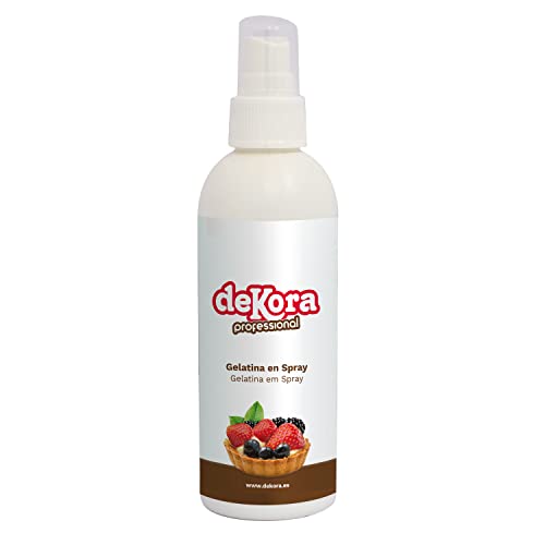 dekora - Spray de Gelatina para dar brillo - Frutas, obleas, tartaletas - 200 ml - Acabado brillante para postres - sin gluten