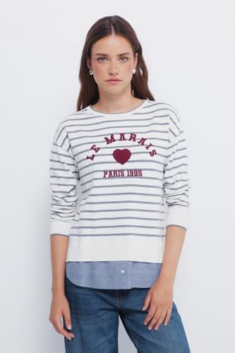 Springfield Short Sleeve T-Shirt with Graphic Front Back Camiseta De Manga Corta, Marrón, S Mujer