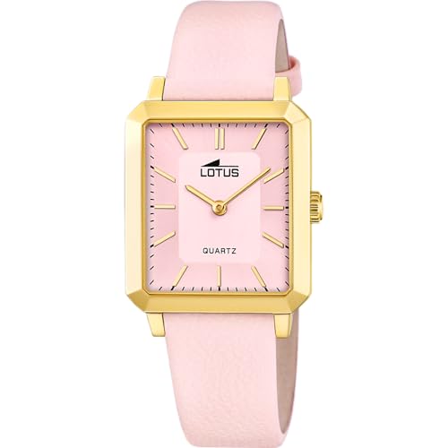 Montre Femme Lotus 18988/3 en cuir rose, boîtier carré chic