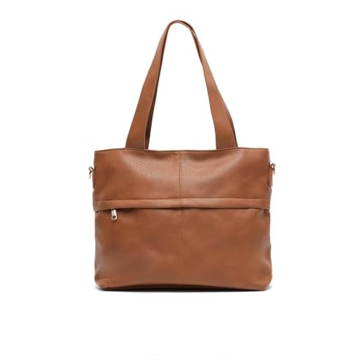 MISAKO Queralt bolso de hombro con asa bandolera extraíble - Bolso bandolera de moda con asa extraíble para mujer - Bolso casual casual y formal Queralt Camel 28 X 37 X 13 cm