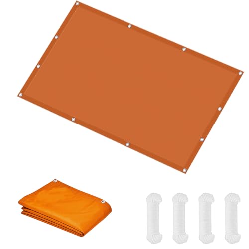 Voile d'ombrage imperméable polyester orange avec oeillets pour serre