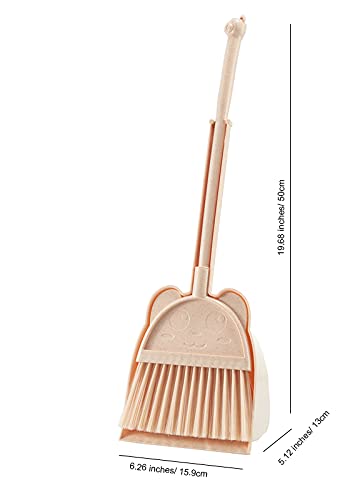BSMstone Kids Broom and Dustpan Set-Mini Dustpan and Broom for Children Housekeeping Pretend Play Cleaning Tools Set (Yellow)