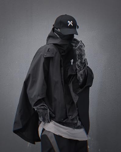 MFCT Men's Lightweight Techwear Poncho Jacket with Hood3