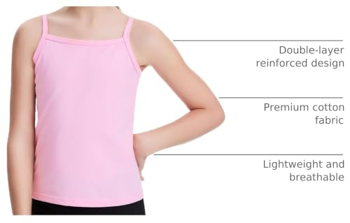 Image of Auranso Girls Undershirts 5 Pack Toddler Camisole Adjustable Straps Tops