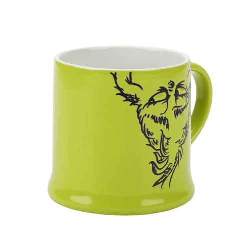 Caneca de cerâmica verde resistente a cera The Grinch Upside-Down Character de 473 ml