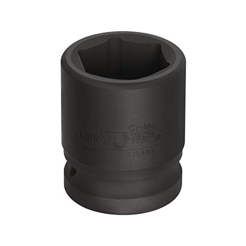 Image of Jetech 3 /4 Inch Drive 1-3 /16 Inch Standard Impact Socket, Made with Chrome Molybdenum Alloy Steel, Heat Treated, 6-Point Design, SAE