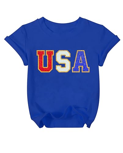 Kids American Flag Shirt Boys Girls Toddler 4th of July Tshirts Patriotic Tee Tops Independence Day Short Sleeve