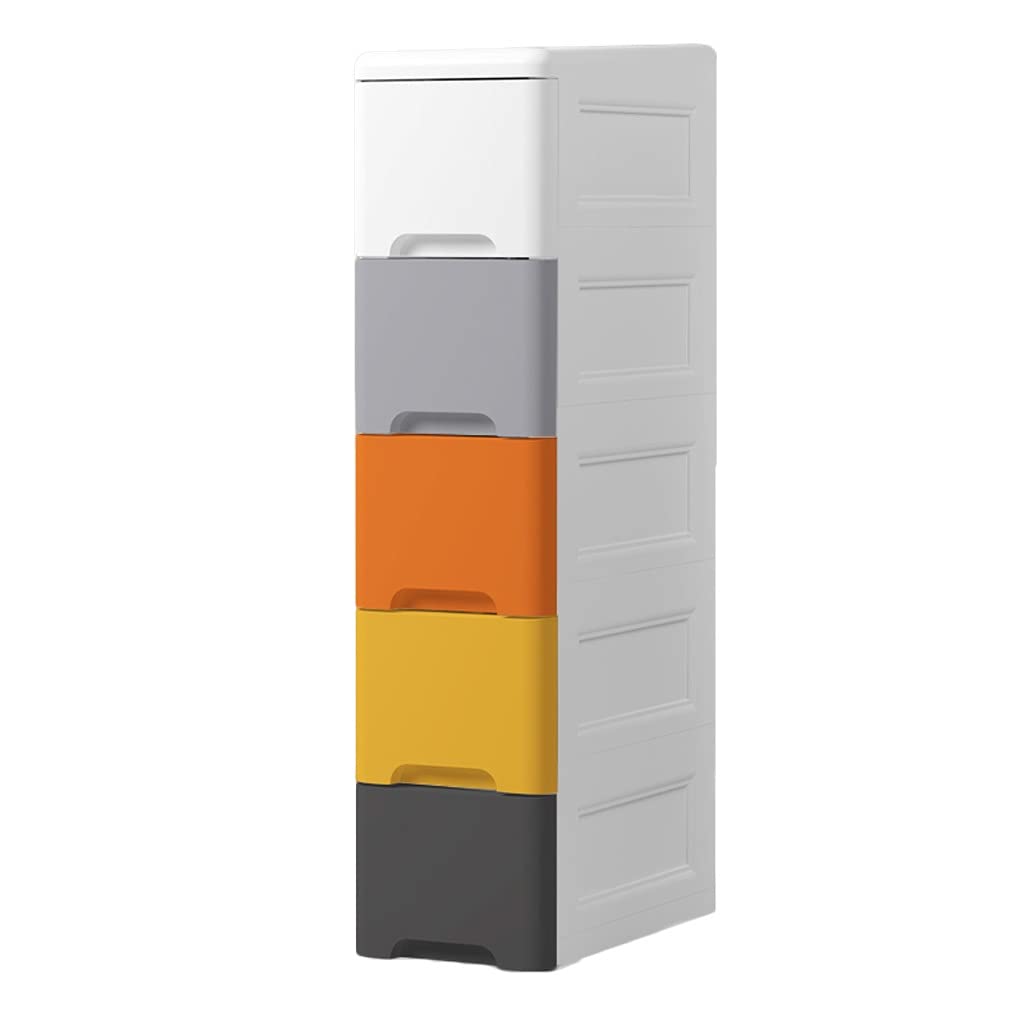 Armoire De Rangement à Tiroirs 5 Couches Blanc 20 Cm Large - Meuble Salle De Bain, Cuisine, Chevet - Organiseur Espace Étroit