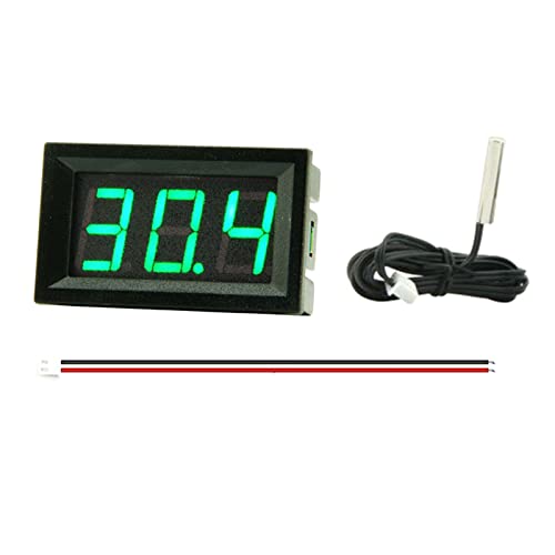 Termómetro digital de alta precisión 50 ℃ 120 ℃ con pantalla individual 4 – 30 V con sonda de metal de 100 cm para sensor de temperatura interior del coche