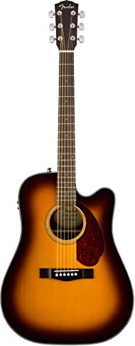 Image of Fender Acoustic Guitar with Cutaway Electronics & Case CD-140SCE Sunburst 970213332