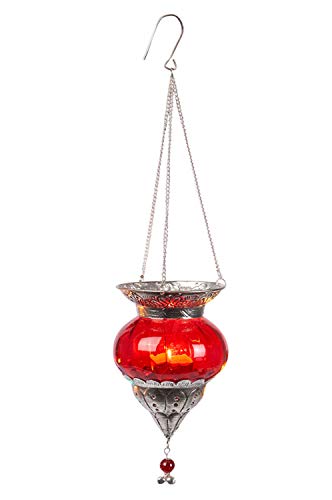 4er Set Orientalisches Windlicht Hängewindlicht Glas Bara Bunt 15 cm groß | Orientalische Glas Teelichthalter mit Henkel… – Bild 5