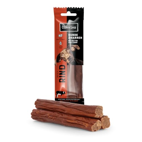 Chewies Hundezigarre, Getreidefrei, Ohne Zuckerzusatz, für Hunde Aller Altersklassen, hoher Proteingehalt (75g (1 Packung), Rind)