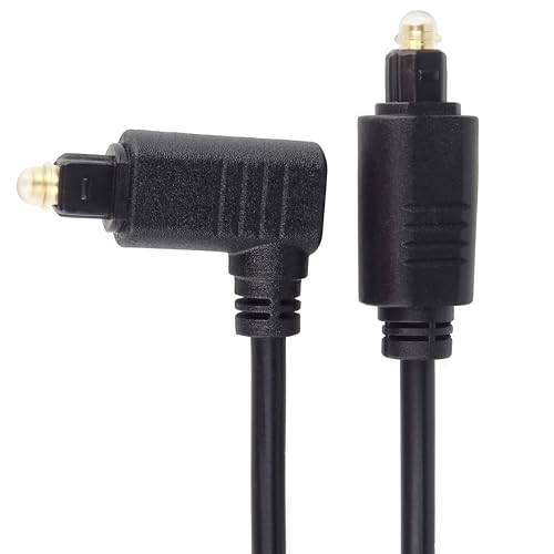 PremiumCord Câble Audio Optique Toslink Coudé 2m, Toslink Mâle vers Mâle 90°, Câble Numérique pour Système Stéréo HiFi Sounbar TV, HQ Audio, Plaqué...