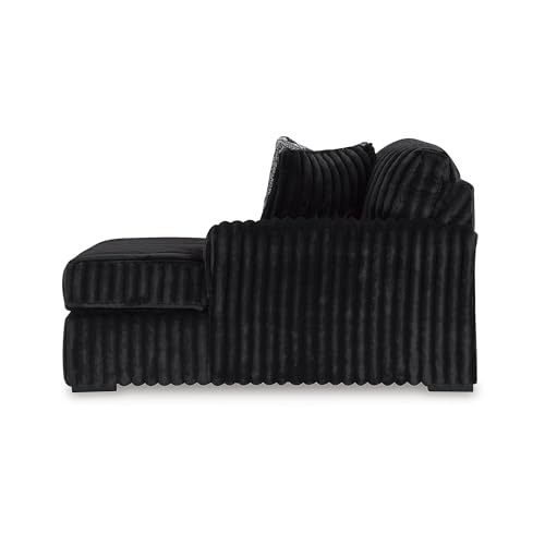 Image of Signature Design by Ashley 3-Piece Midnight-Madness Sectional Sofa with Chaise, Jumbo Corduroy Upholstery, Deep Seating for Living Room Comfort, 190' W