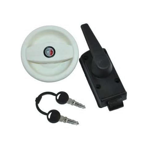 Cerradura Exterior Blanca con Cerradura Interior Negra con Asa para Caravana Cover