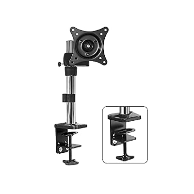 NYTFHMS Monitor Stand Single Monitor Stand Arm Adjustable 15"-27" Long Arm Monitor Desk Mount Monitor Stand Mount with Clamp and Grommet Kit, Vesa Mount 75/100Mm Tv Stands,A-C Clamp