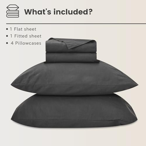 Image of Bedlifes 100% French Linen King Bedding Set - 18-24 inch Extra Deep, 6-Piece | Soft & Durable, Breathable & Cooling, Flax Linen Sheet, OEKO-TEX Certified, Moisture Wicking, Easy Care, Machine Washable
