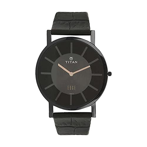 EDGE Titan Quartz Analog Two Toned Black Anthracite Dial Black