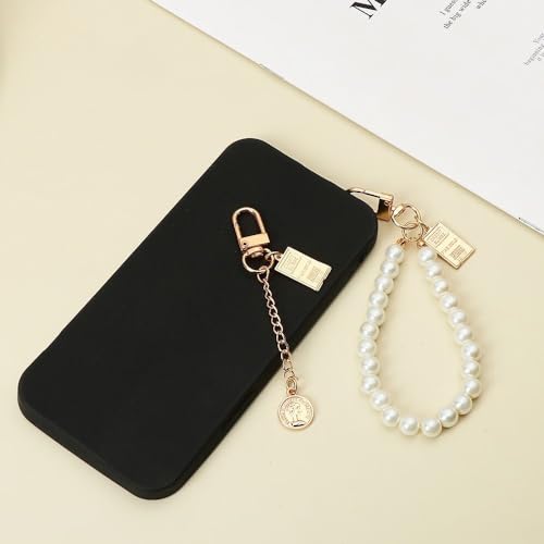 Image of TWINZEN Cute Keychain, Aesthetic Phone Charms and Bag Charms for Girls | Pearl Charms For Mobile Phone Beads |Alloy Metal Keychain for Handbags and Backpacks