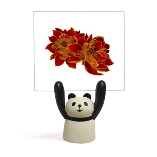 Porte-mémo fleur de lotus rouge panda pour organiser votre bureau avec douceur