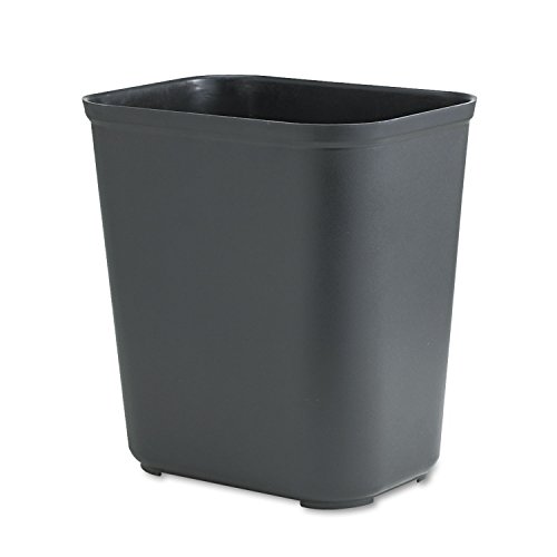 Image of Rubbermaid Commercial Products Fire Resistant Wastebasket 7GAL /28 QT, Black, for Hospitals /Schools /Hotels /Offices