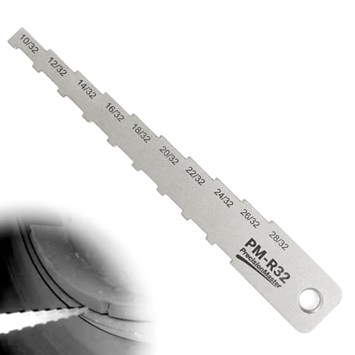 DCOMA Brake Pad Measuring Tool 32nds Brake Pad Thickness Gauge 2-in-1 Technician Gauge for Brake Lining & Drum Wear Stainless Steel Pocket Tech Gauge for Cars Trucks SUVs (10/32-28/32)